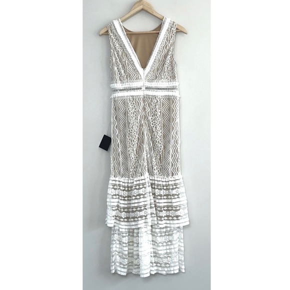 NWT Lulus Garden Soirée White Lace Sleeveless Tiered Midi Dress - Picture 6 of 12